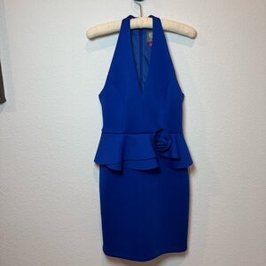 Vince Camuto Cobalt Blue Halter Dress